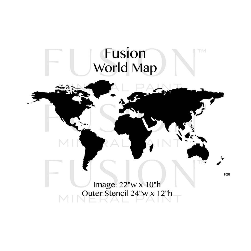 Fusion Mineral Paint Fusion - Stencil 28 - World Map