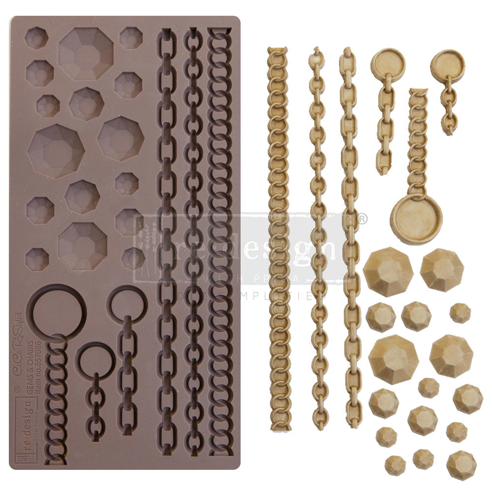 Redesign with Prima Redesign - Mould - Gems & Chains (CECE)