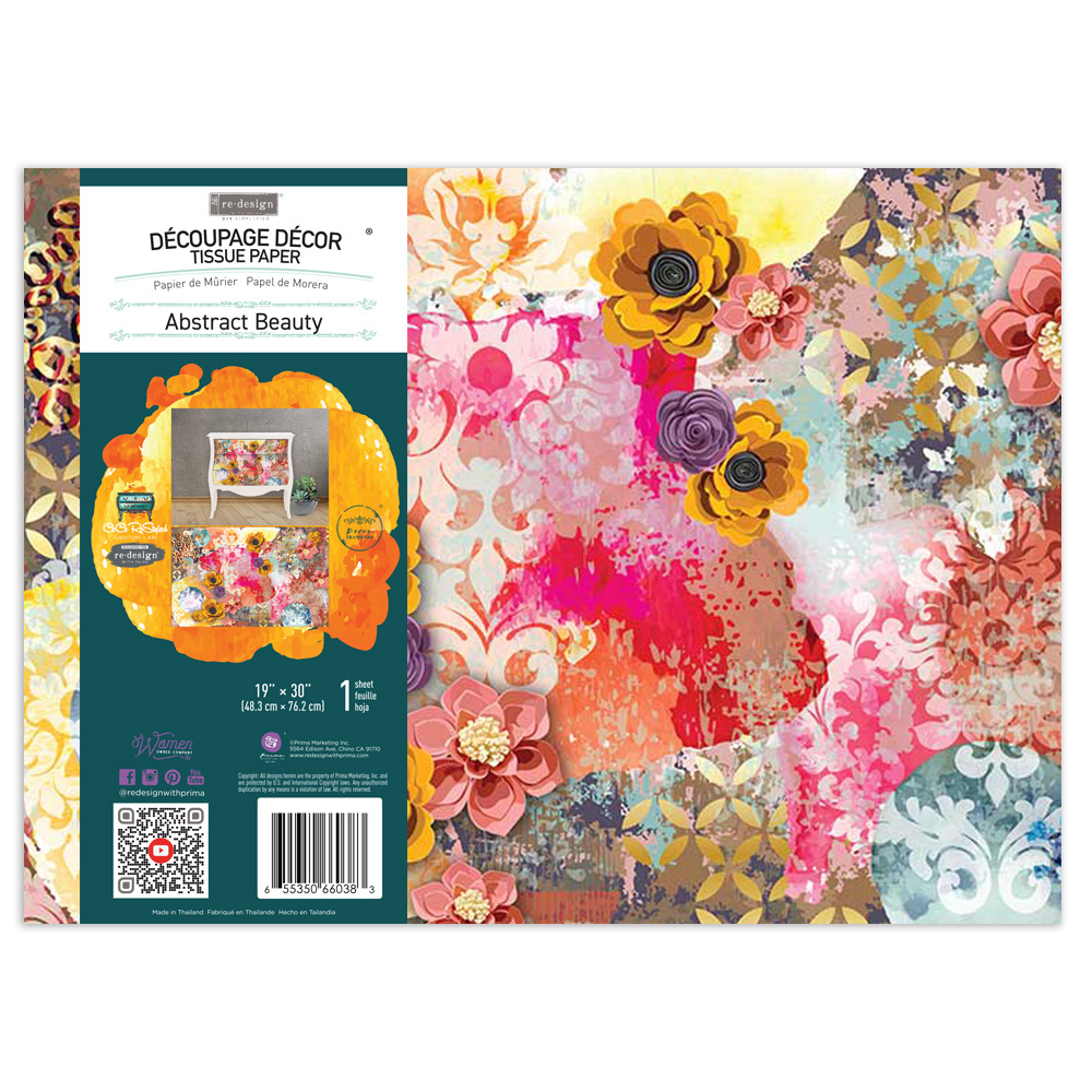 Redesign with Prima Redesign - Decoupage Tissue Paper - Abstract Beauty
