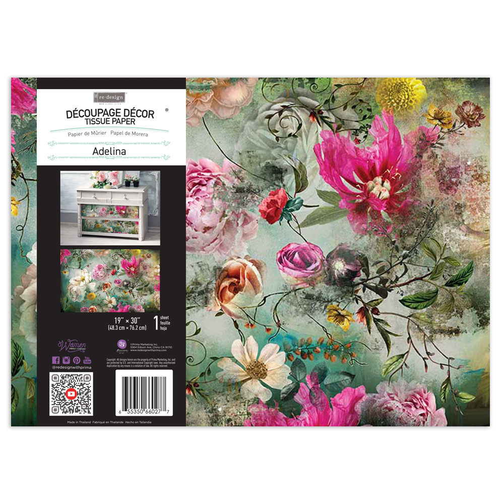 Redesign with Prima Redesign - Decoupage Tissue Paper - Adelina