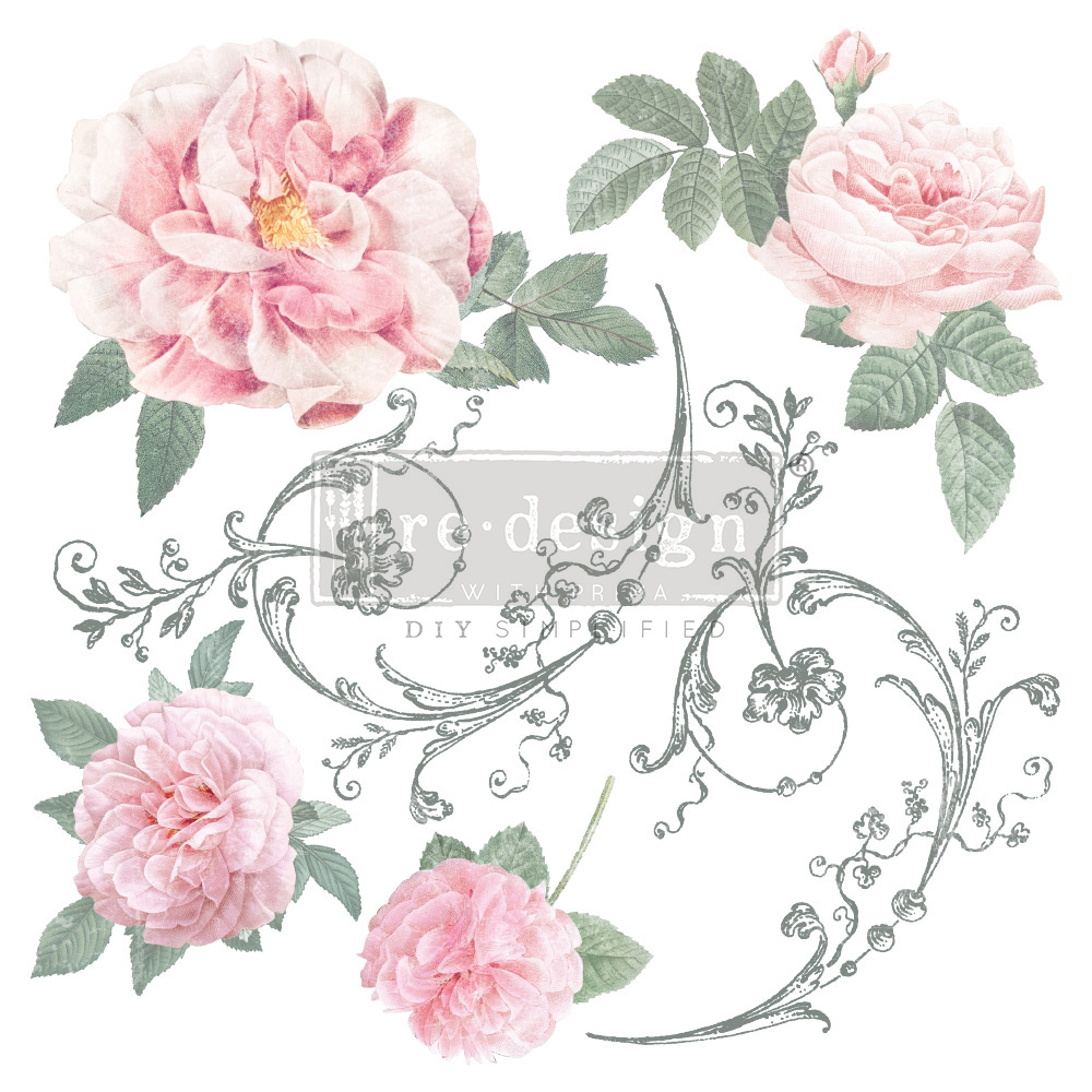 Redesign with Prima Redesign - Decor Transfer 12"x12" - Odeur de Rose