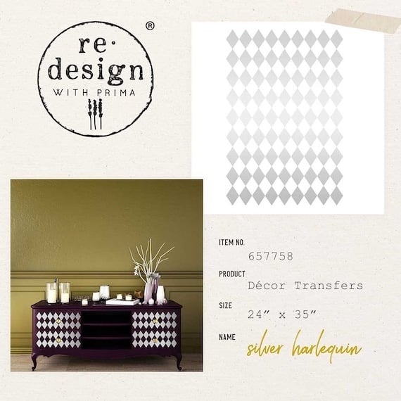 Redesign with Prima Redesign - Decor Transfer - Silver Harlequin