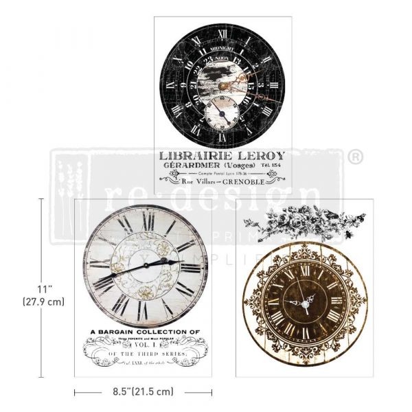 Redesign with Prima Redesign - Decor Transfer A4 - Vintage clocks