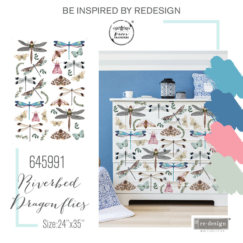 Redesign with Prima Redesign - Decor Transfer - Riverbed Dragonflies