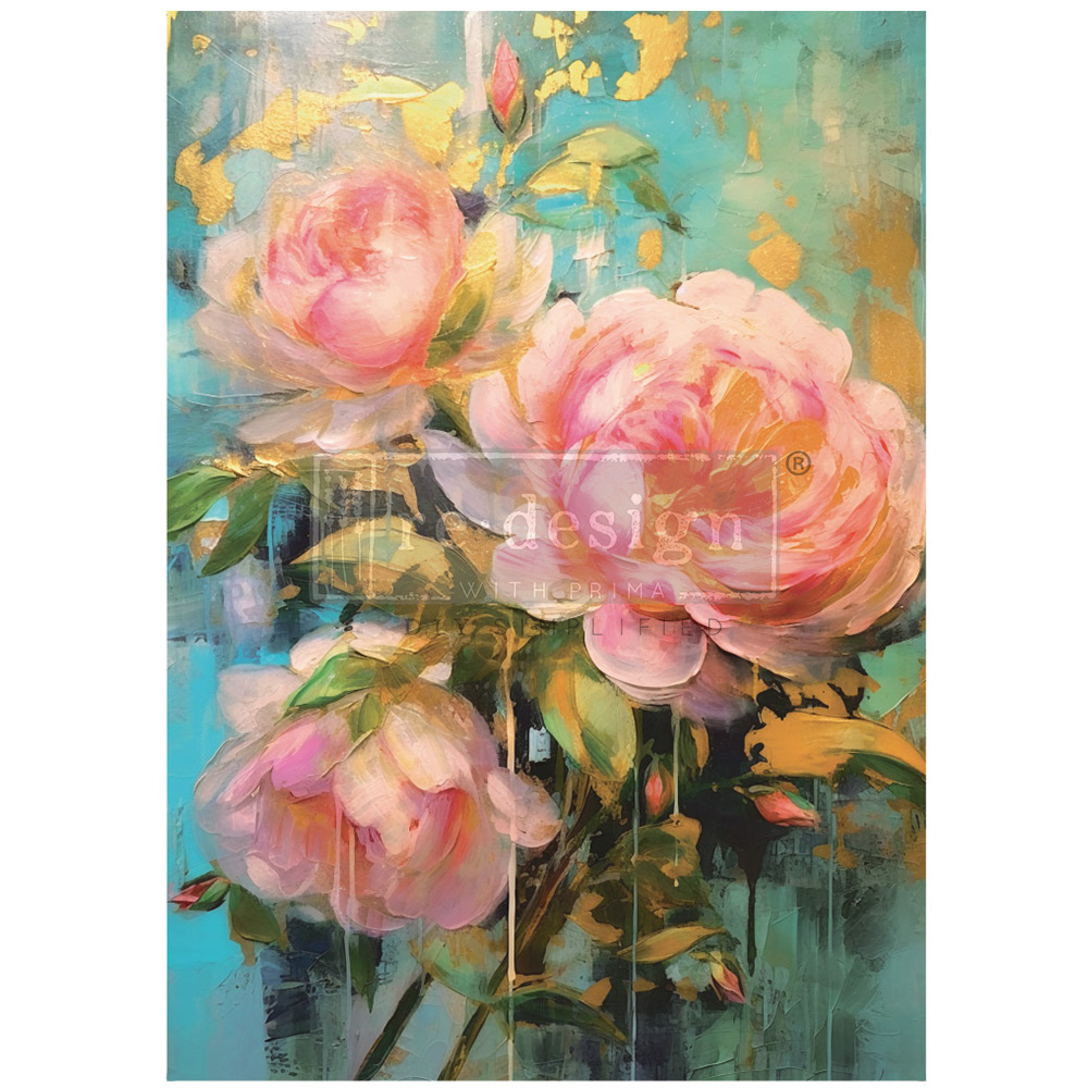 Redesign with Prima Redesign - Decoupage Fiber Paper A1 - Bold Blooms