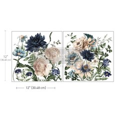 Redesign with Prima Redesign - Decor Transfer 12" x 12" - Cerulean Blooms