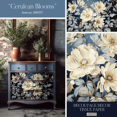 Redesign with Prima Redesign - Decoupage TISSUE PAPER - Cerulean Blooms I