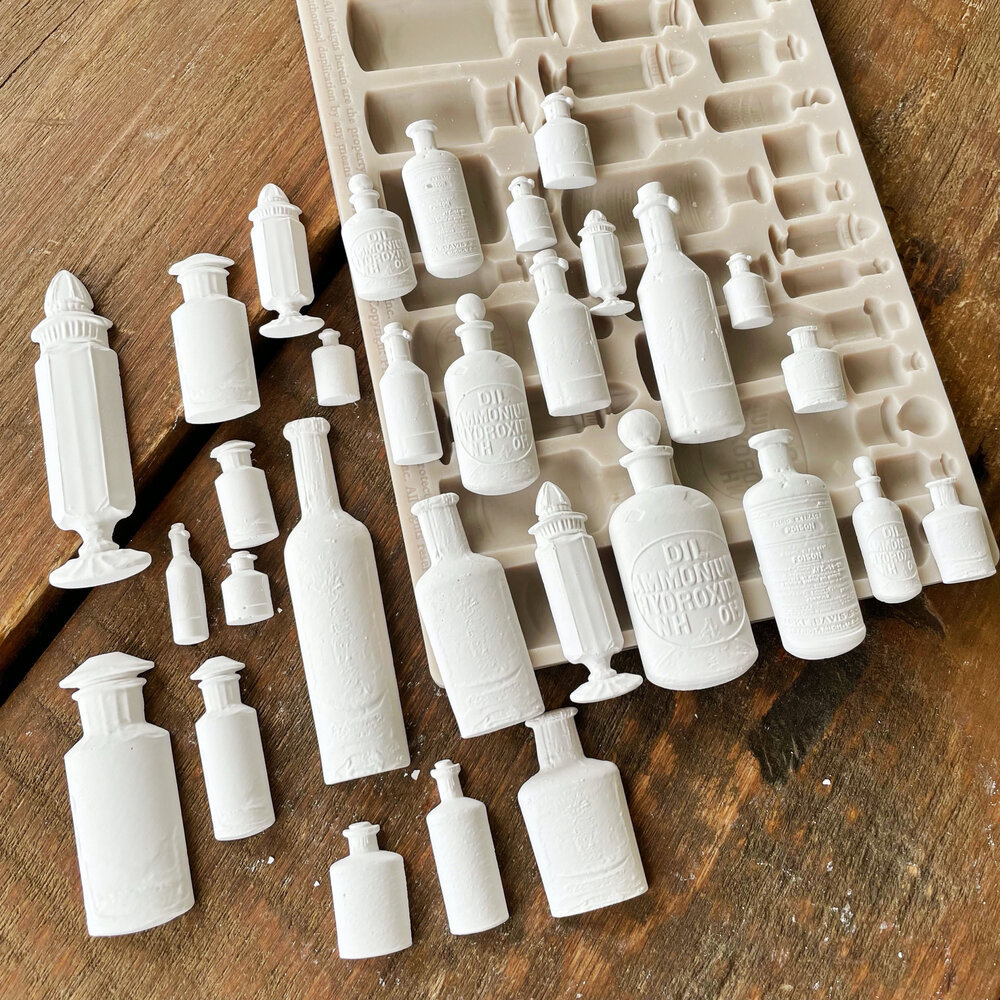 Redesign with Prima Redesign - Finnabair Mould - Apothecary Bottles