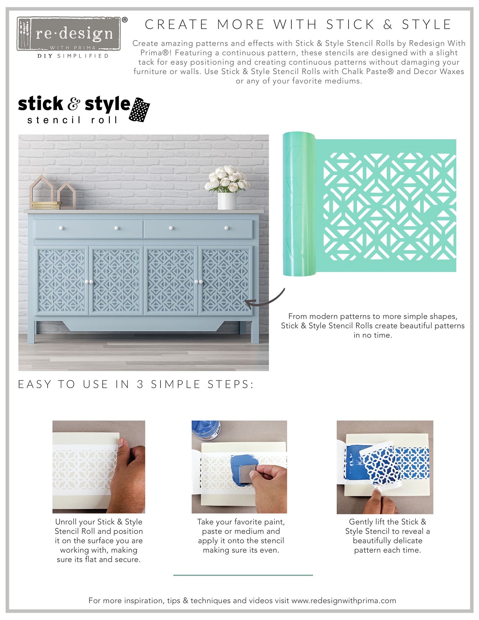 Redesign with Prima Redesign - Stick & Style - Mendhi Border