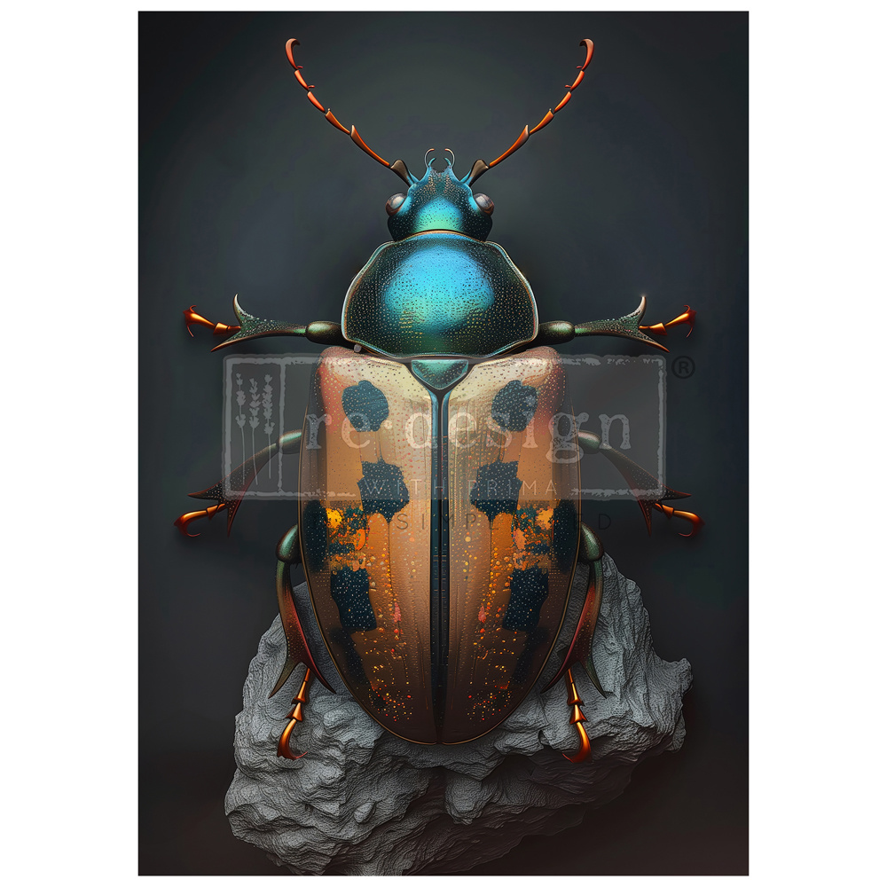 Redesign with Prima Redesign - Decoupage Fiber A1  - Brass Scarab