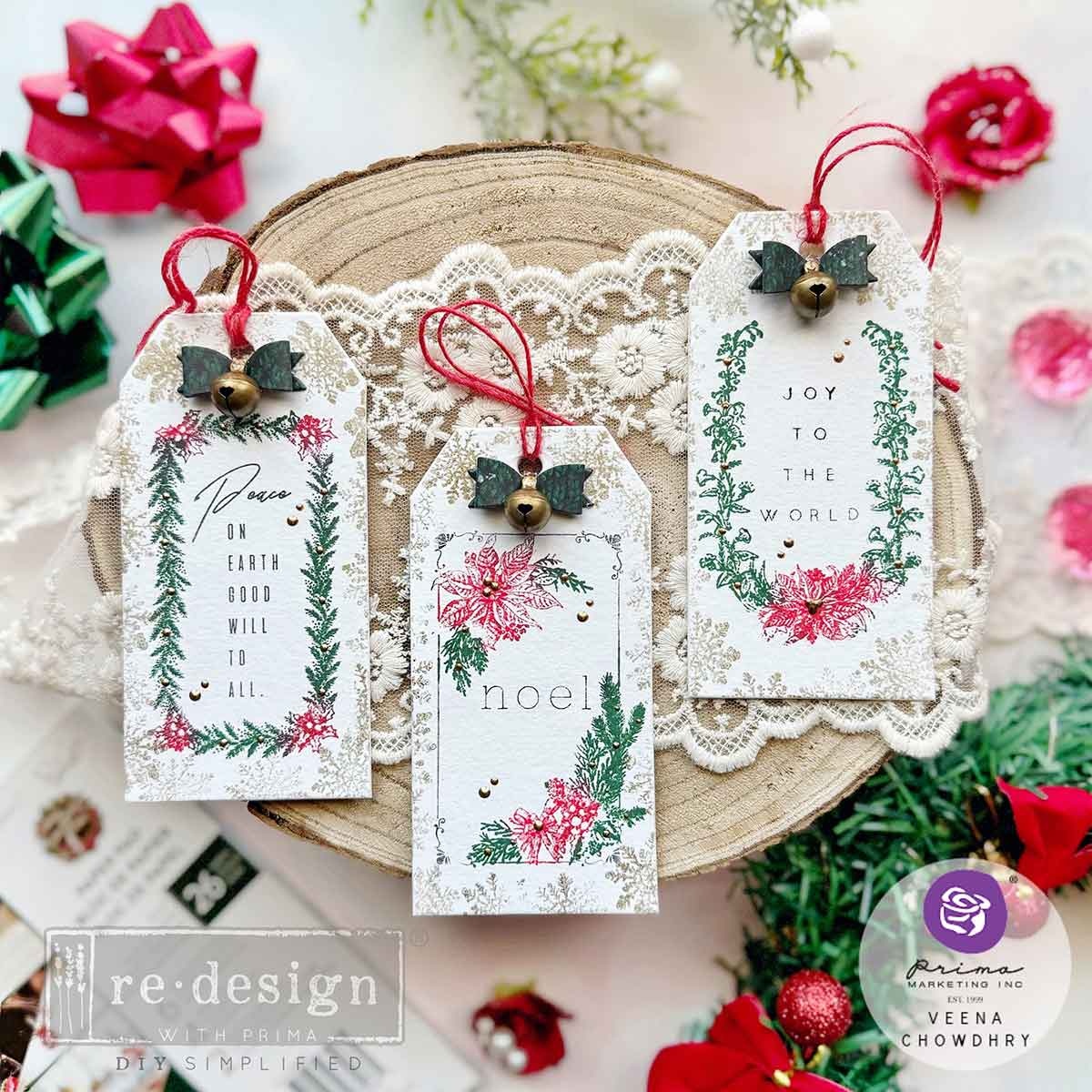 Redesign with Prima Redesign - Decor Clear Stamp - Santa's Helper Tags
