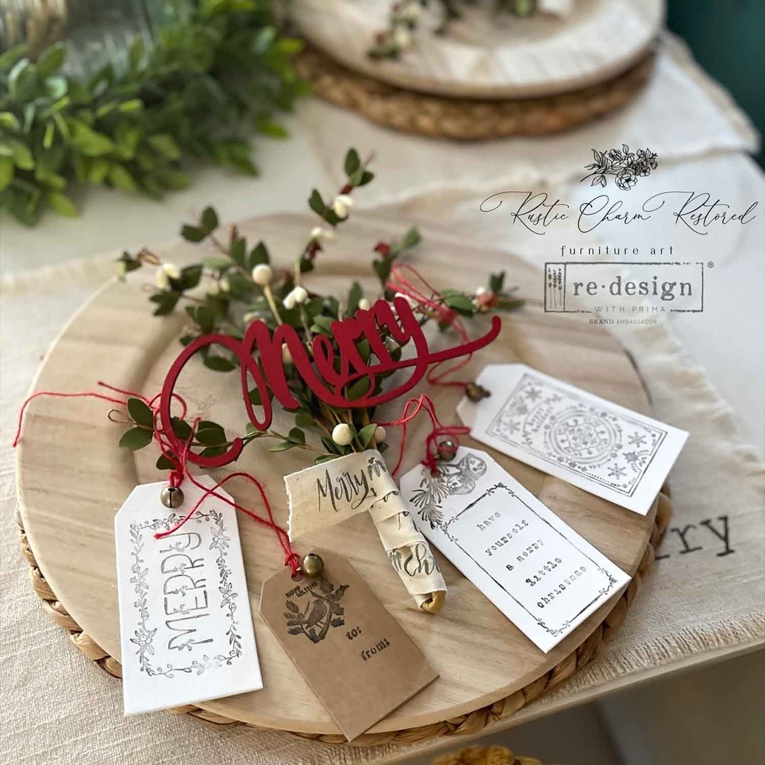 Redesign with Prima Redesign - Decor Clear Stamp - Santa's Helper Tags