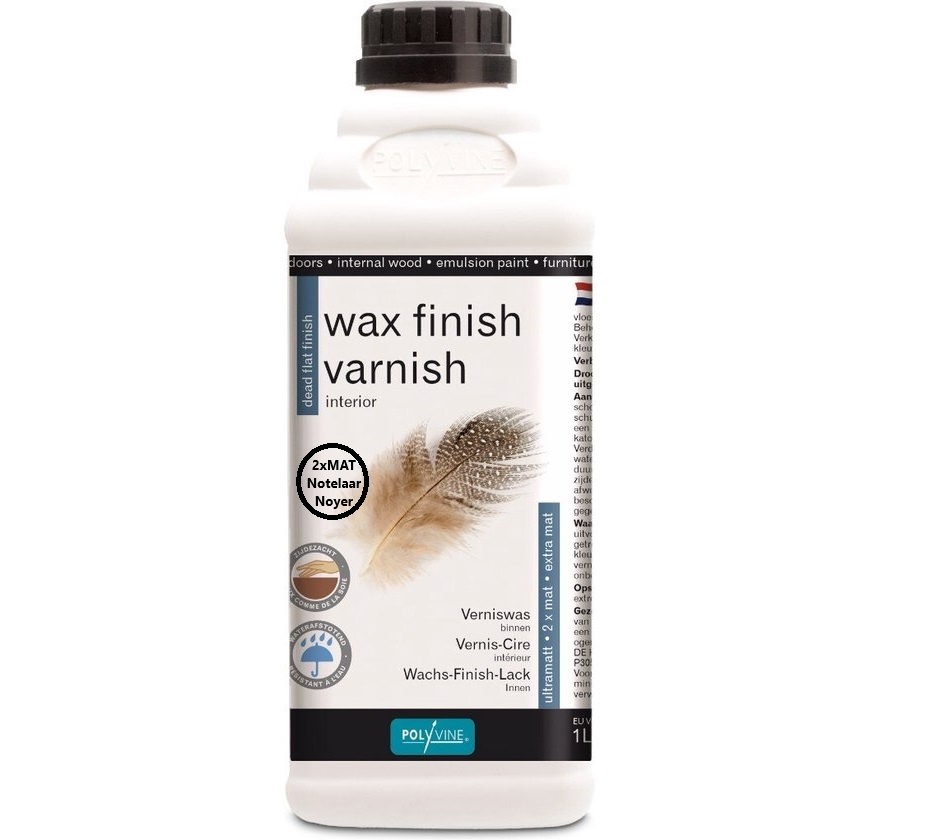 Polyvine Polyvine - WAX  Finish Varnish - WALNUT/NOTELAAR - Dead Flat - Nl/Fr - 1L
