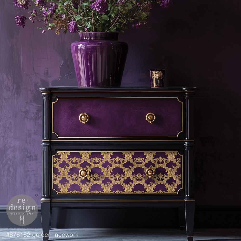 Redesign with Prima Redesign - Decor Transfer A4  - Golden Lacework (KACHA)