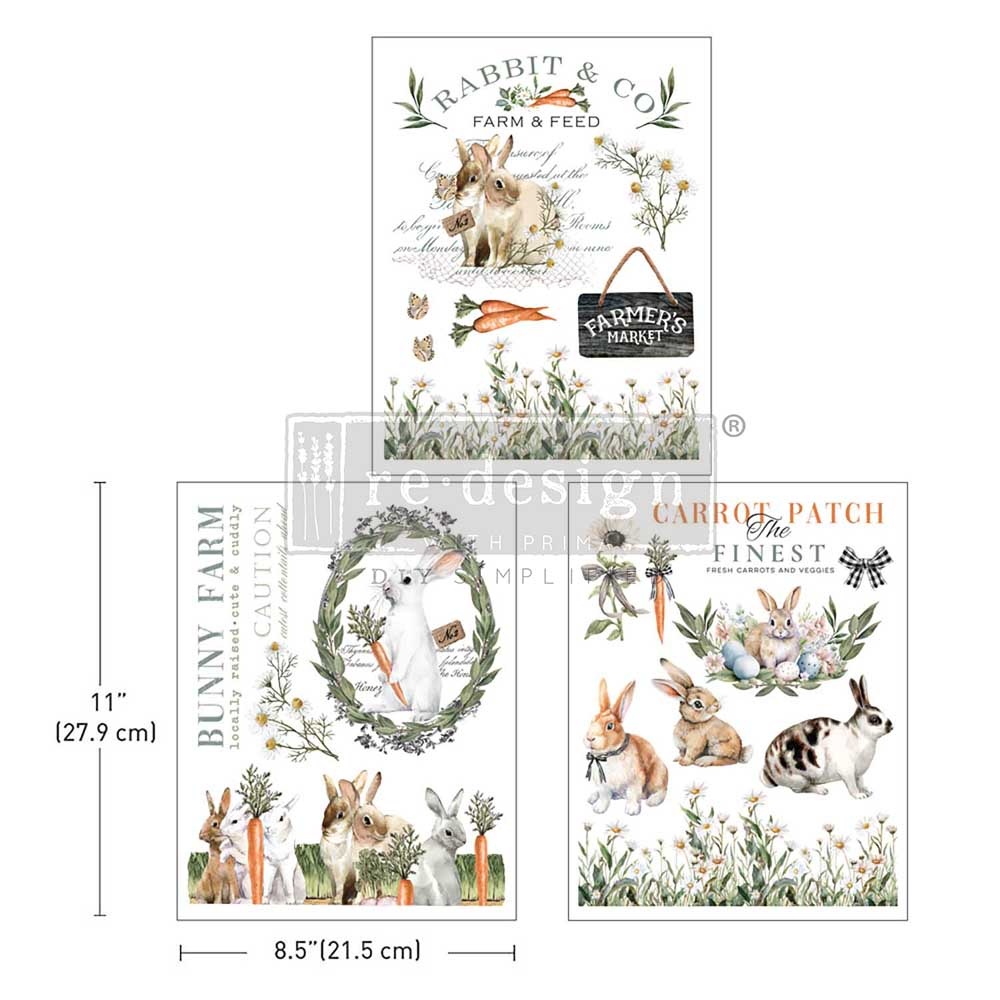 Redesign with Prima Redesign - Decor Transfer A4  - Blossom Bunnies