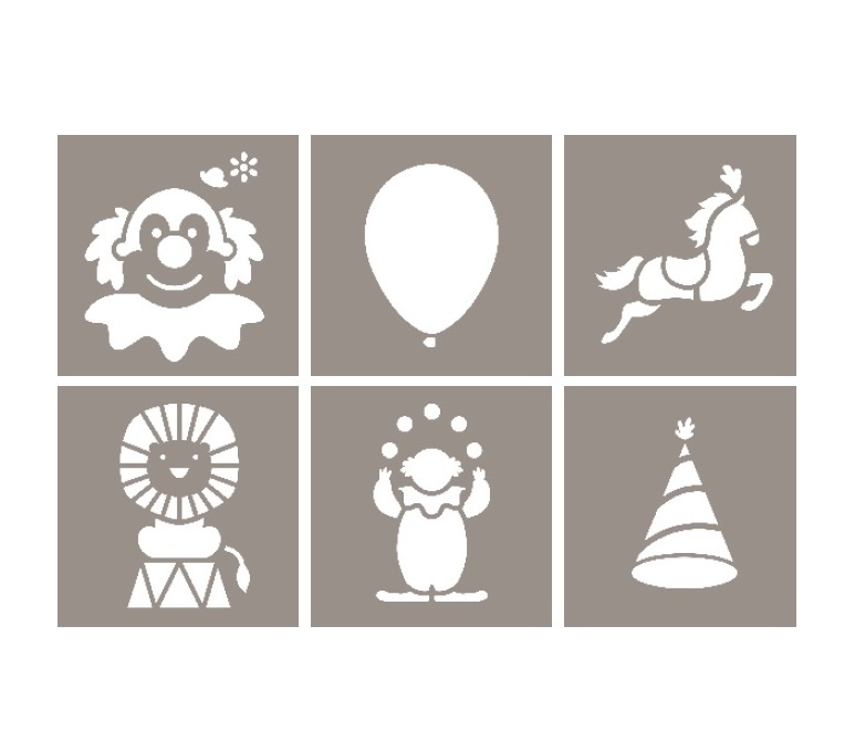 Old Red Barn  Old Red Barn - Stencil Set - Circus -12pcs