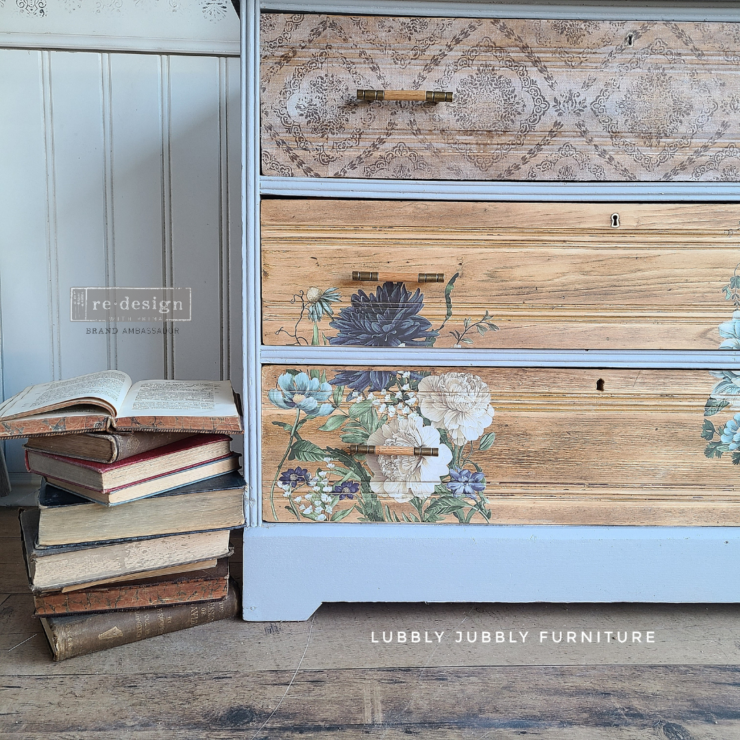 Redesign with Prima Redesign - Decor Transfer 12" x 12" - Cerulean Blooms