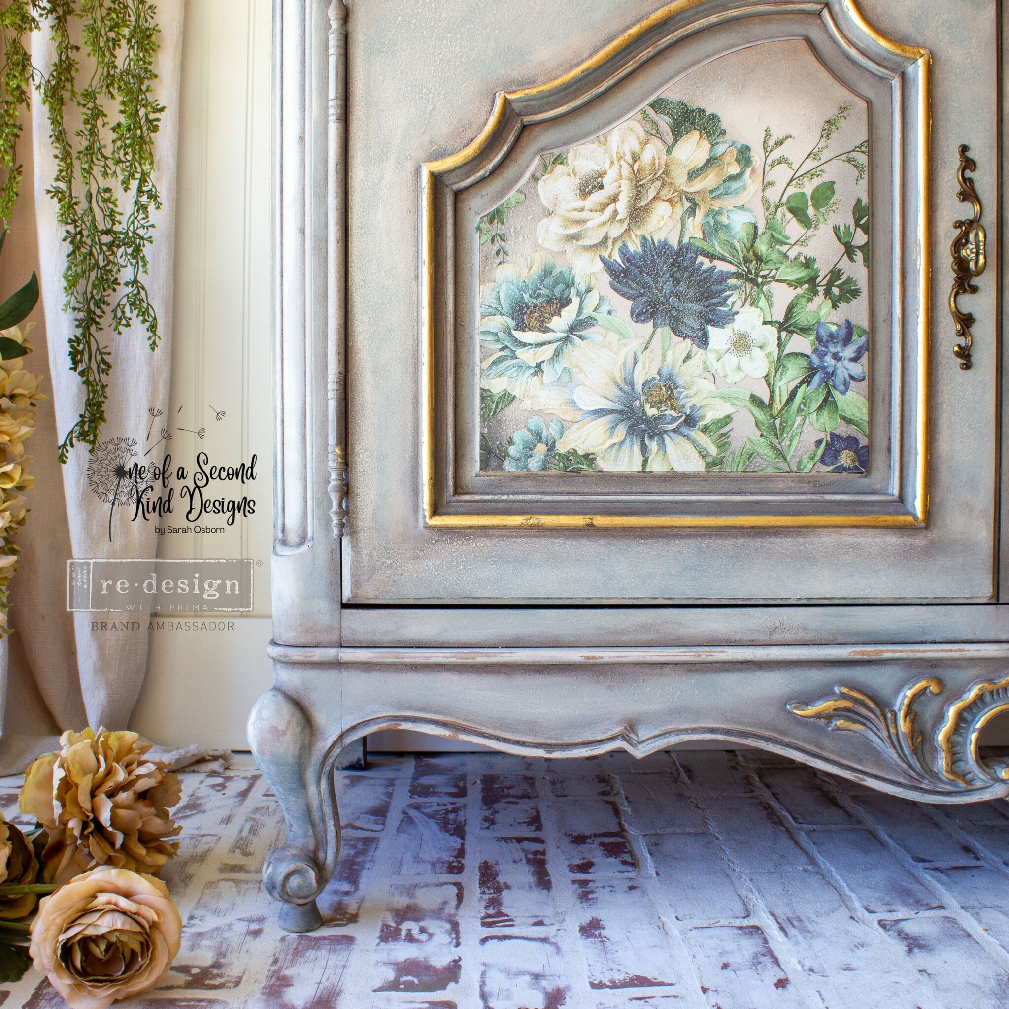 Redesign with Prima Redesign - Decor Transfer 12" x 12" - Cerulean Blooms
