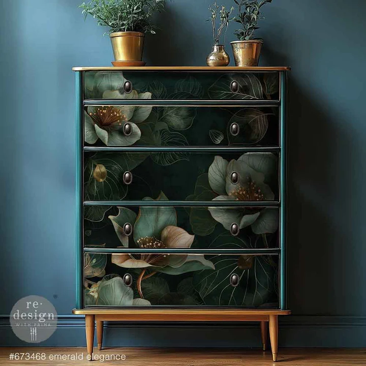 Redesign with Prima Redesign - Decoupage Fiber Paper A1 - Emerald Elegance