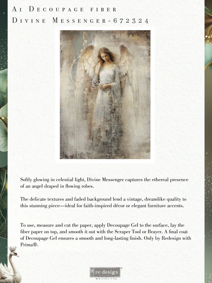Redesign with Prima Redesign - Decoupage Fiber Paper A1 - Divine Messenger