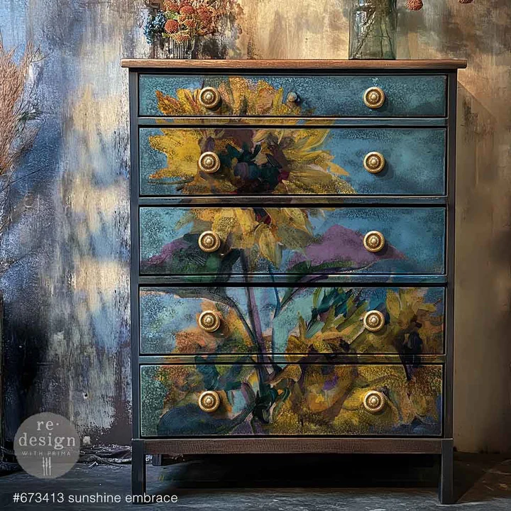 Redesign with Prima Redesign - Decoupage Fiber Paper A1 - Sunshine Embrace