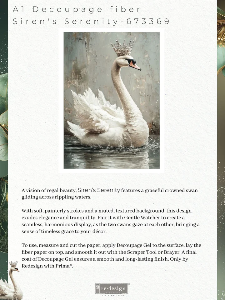 Redesign with Prima Redesign - Decoupage Fiber Paper A1 - Siren s Serenity