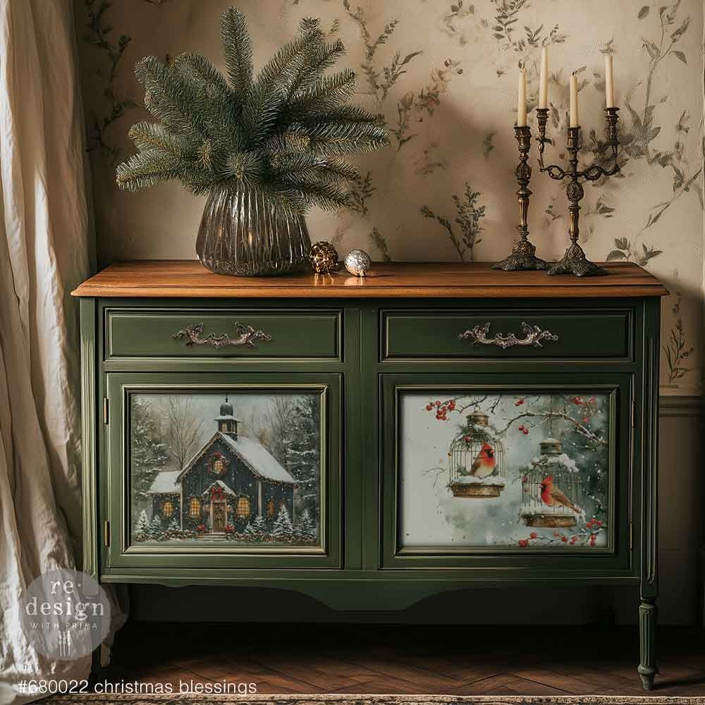 Redesign with Prima Redesign - Decoupage Fiber A3 - Christmas Blessings