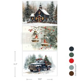 Redesign with Prima Redesign - Decoupage Fiber A3 - Christmas Blessings