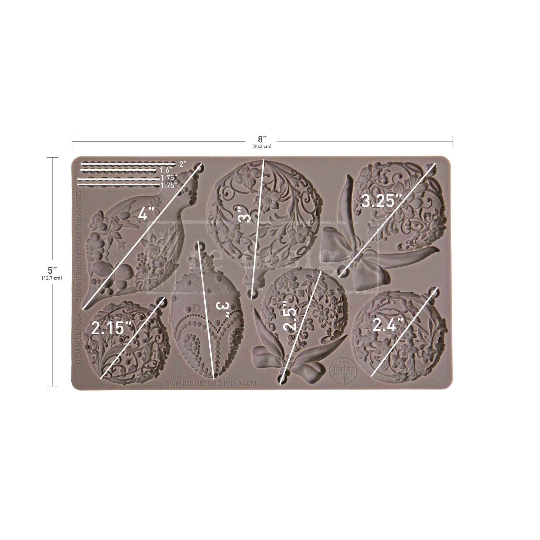 Redesign with Prima Redesign - Mould - Shimmering Holiday Ornaments