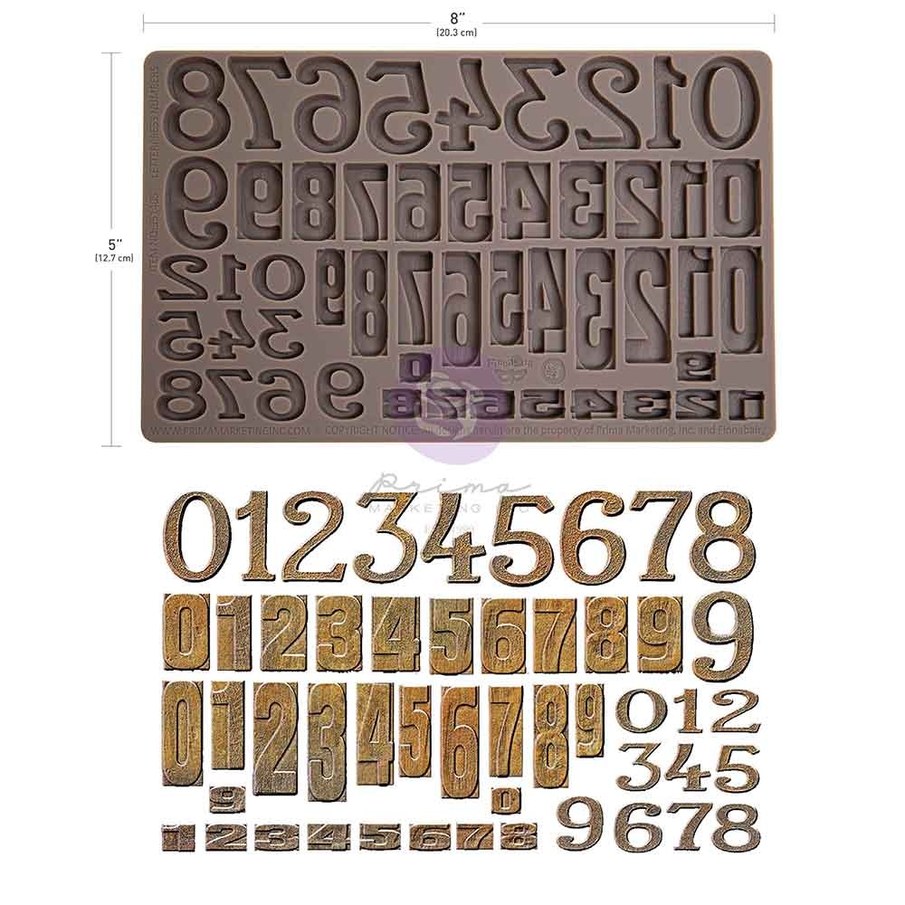 Redesign with Prima Redesign - Mould - Letterpress Numbers (Finnabair)