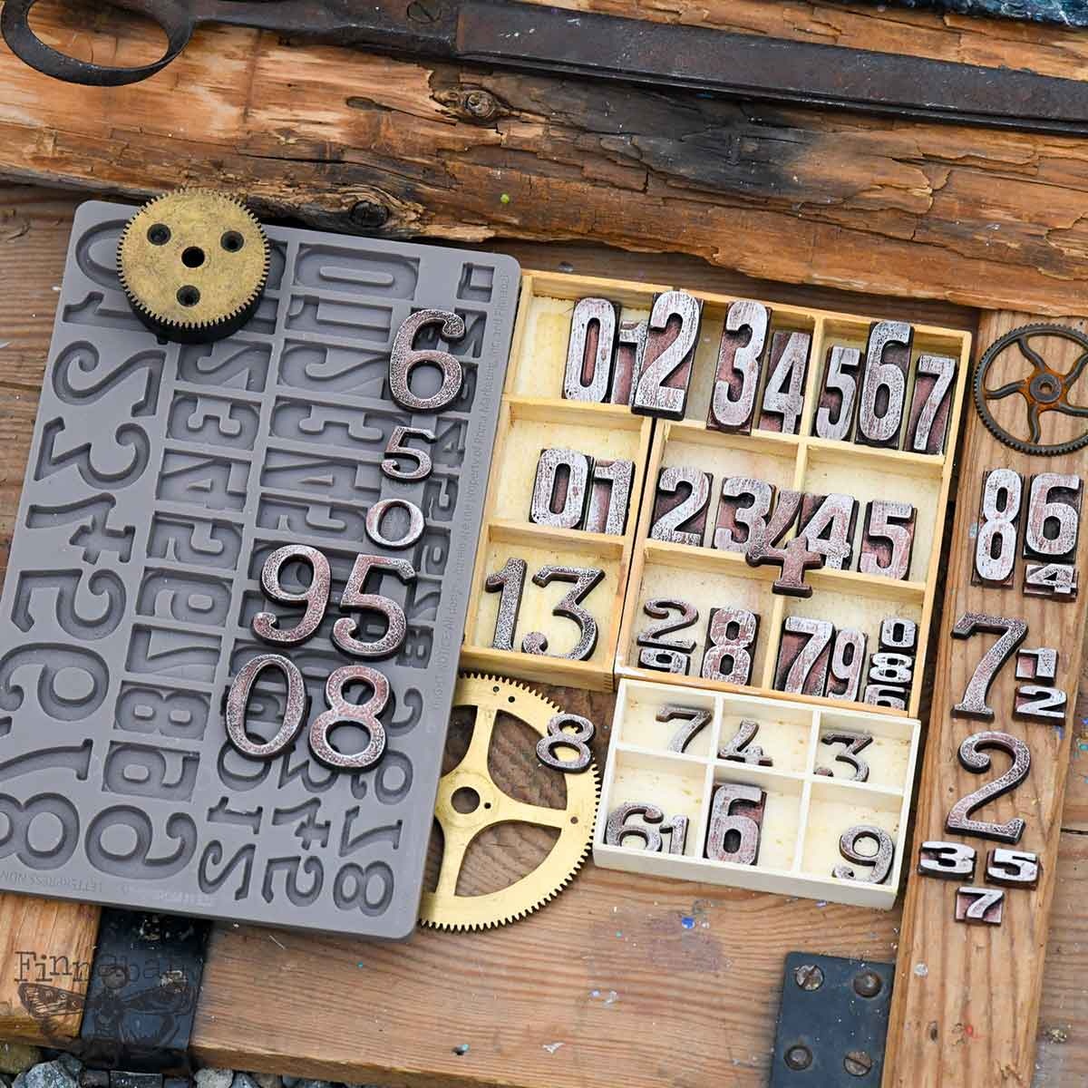 Redesign with Prima Redesign - Mould - Letterpress Numbers (Finnabair)