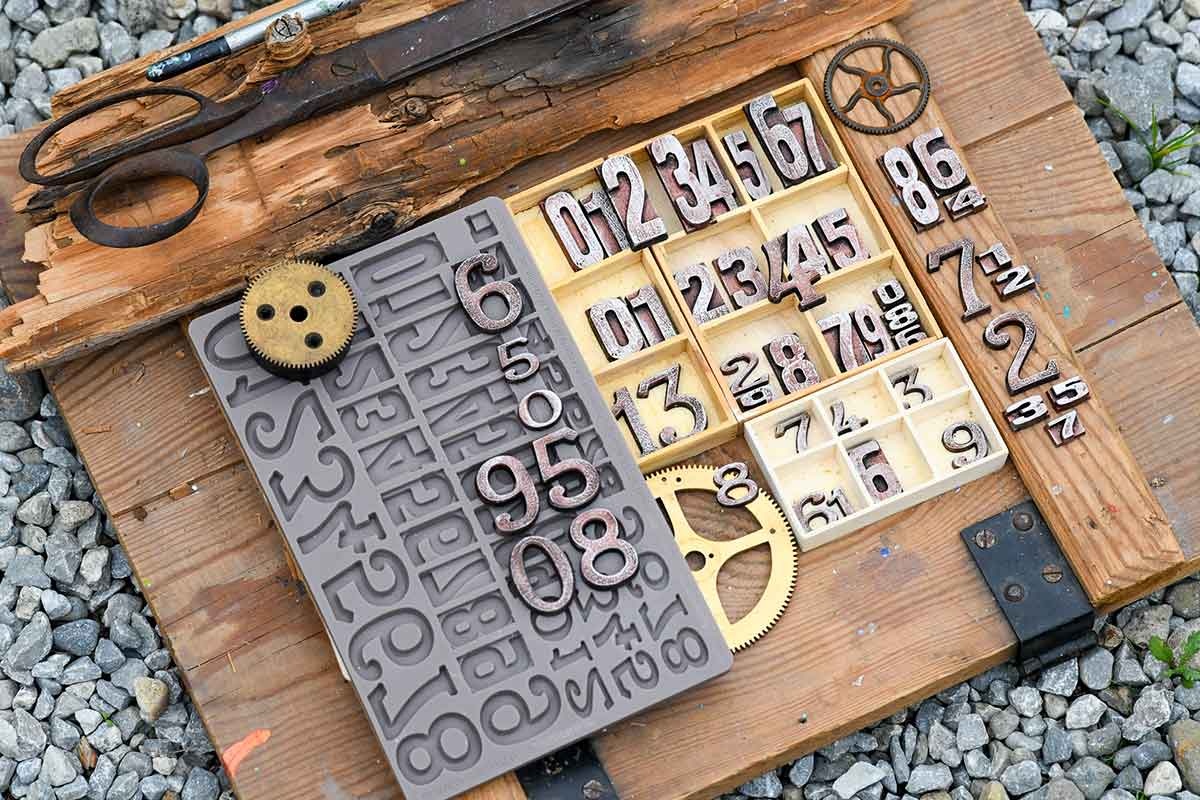 Redesign with Prima Redesign - Mould - Letterpress Numbers (Finnabair)