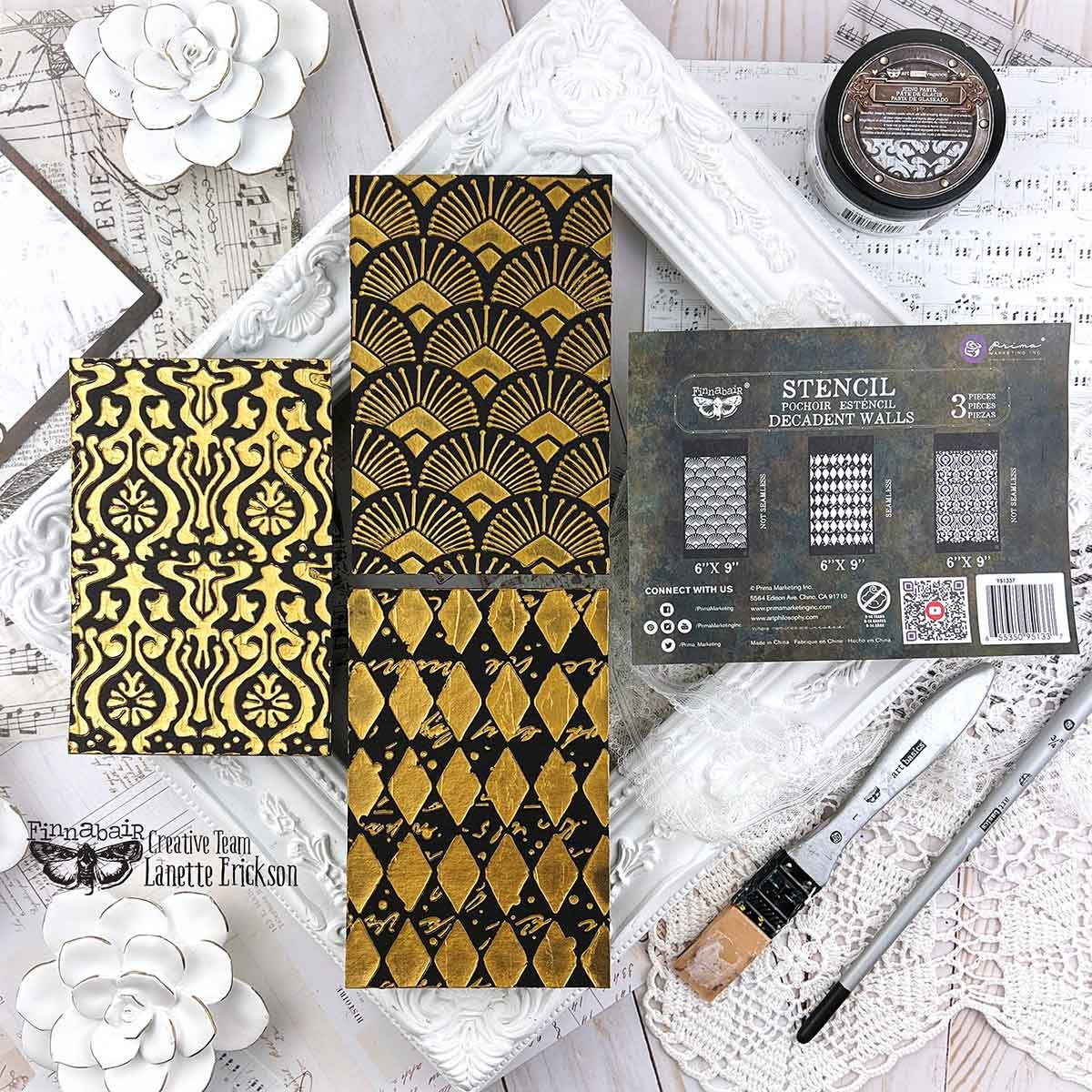 Redesign with Prima Redesign - Decor Stencil SET - Decadent Walls - 3pcs