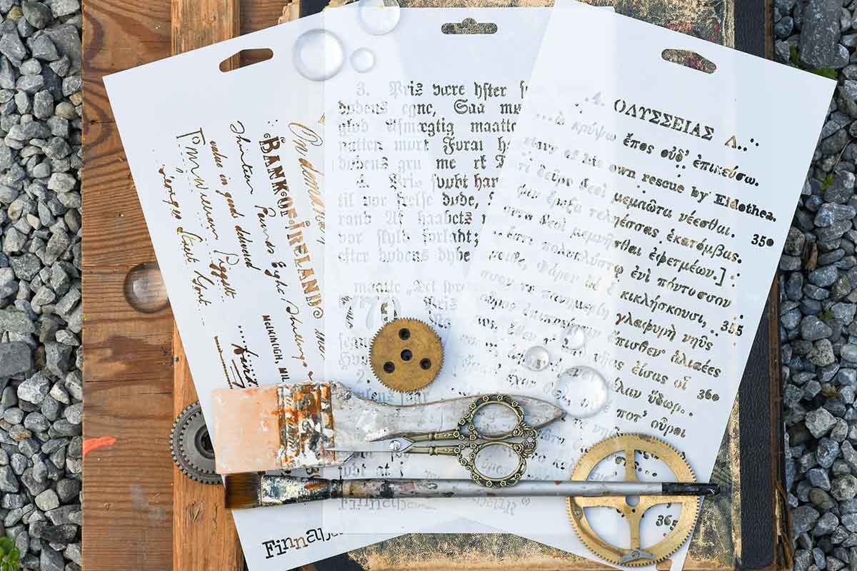 Redesign with Prima Redesign - Decor Stencil SET - Old Pages - 3pcs