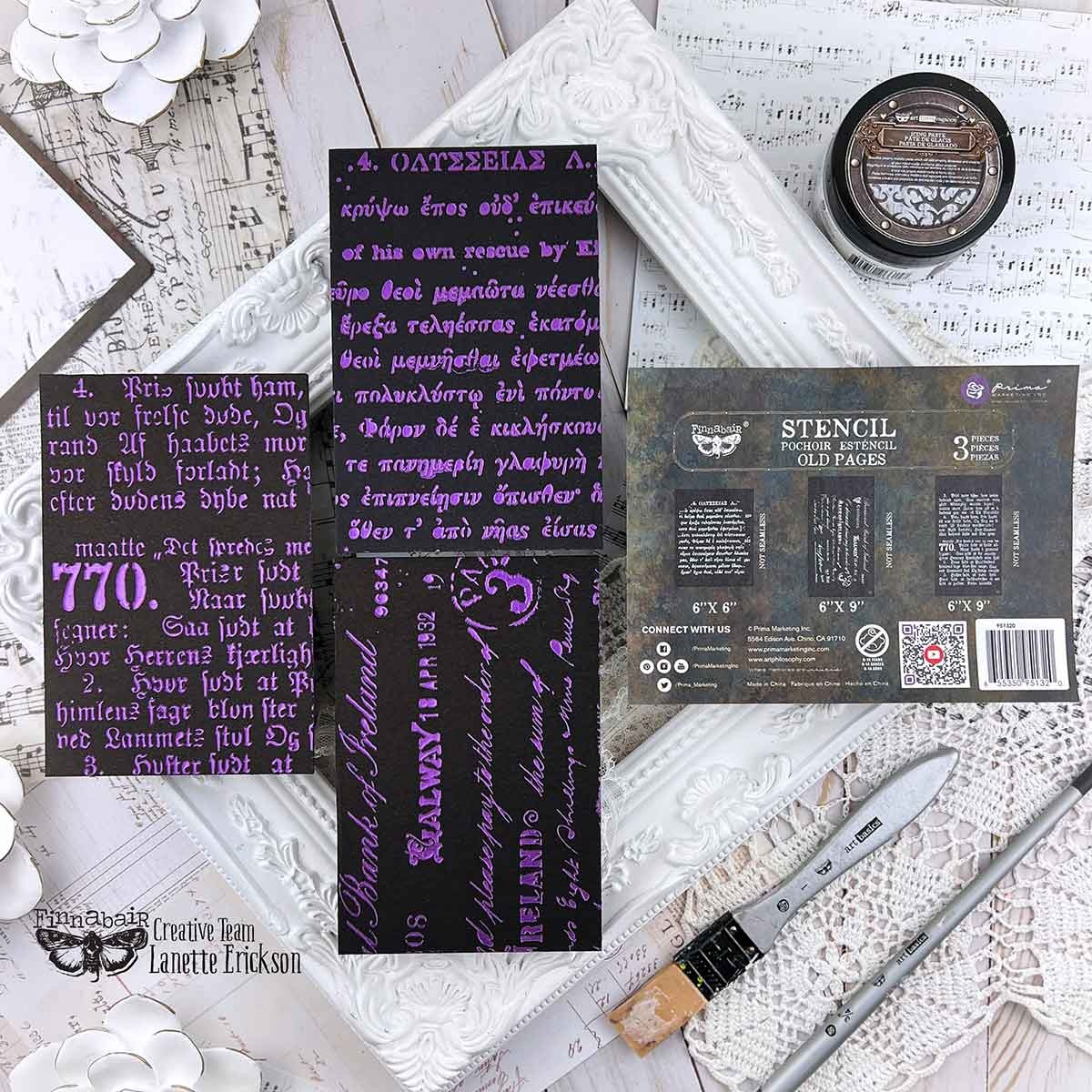 Redesign with Prima Redesign - Decor Stencil SET - Old Pages - 3pcs