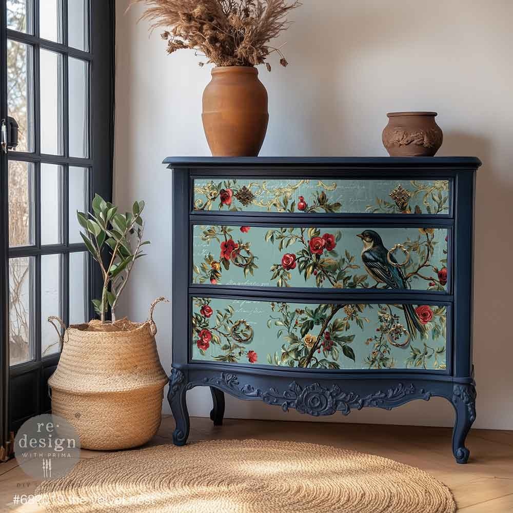 Redesign with Prima Redesign - Decoupage Fiber Paper A1 - The Velvet Nest