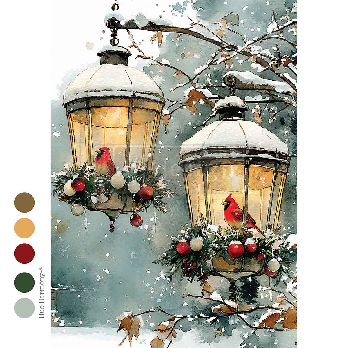 Redesign with Prima Redesign - Decoupage Fiber Paper A4 - Cardinal Christmas