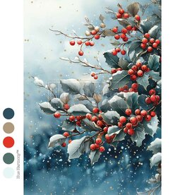 Redesign with Prima Redesign - Decoupage Fiber A4 - Frosted Boughs & Berries
