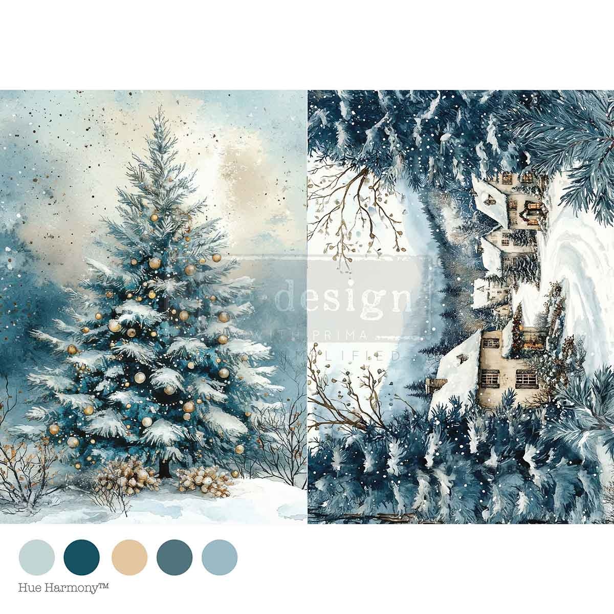 Redesign with Prima Redesign - Decoupage Fiber Paper A4 - Silent Night Sparkle