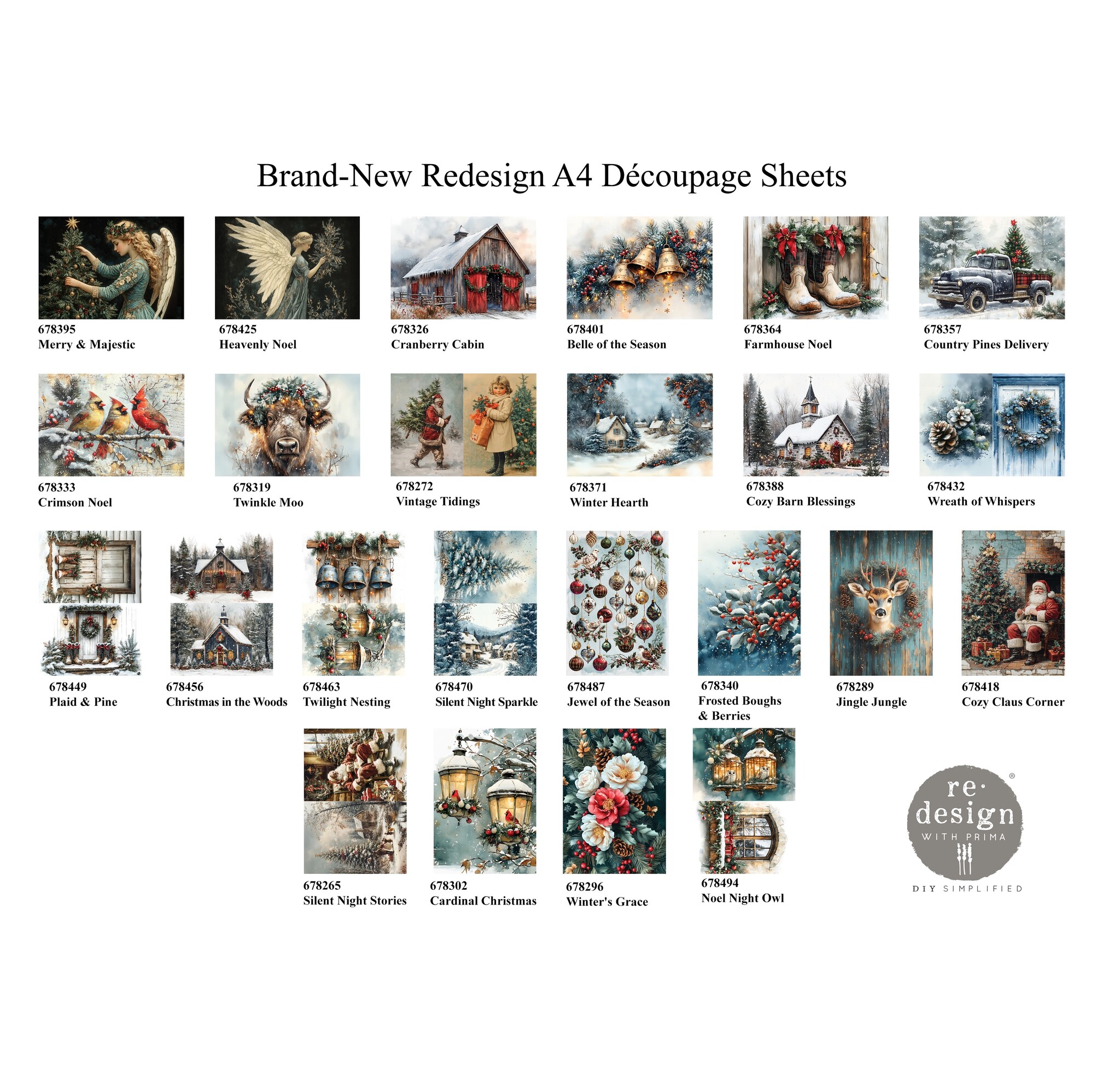 Redesign with Prima Redesign - Decoupage Fiber Paper A4 - Cozy Claus Corner