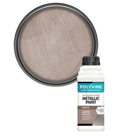 Polyvine Metallic Paint - PEWTER/TIN - 500ml