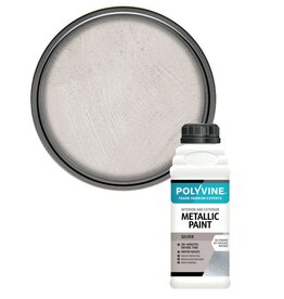 Polyvine Metallic Paint - SILVER - 500ml