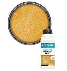 Polyvine Metallic Paint - BRIGHT GOLD - 500ml