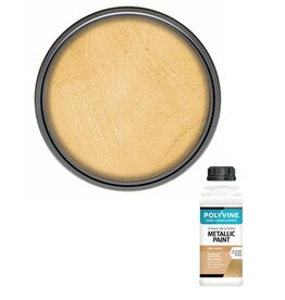 Polyvine Metallic Paint - PALE GOLD - 100ml