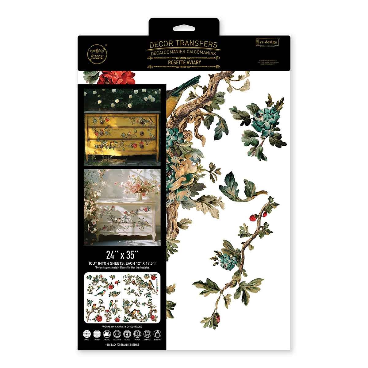 Redesign with Prima Redesign - Decor Transfer 24x35 - Rosette Aviary