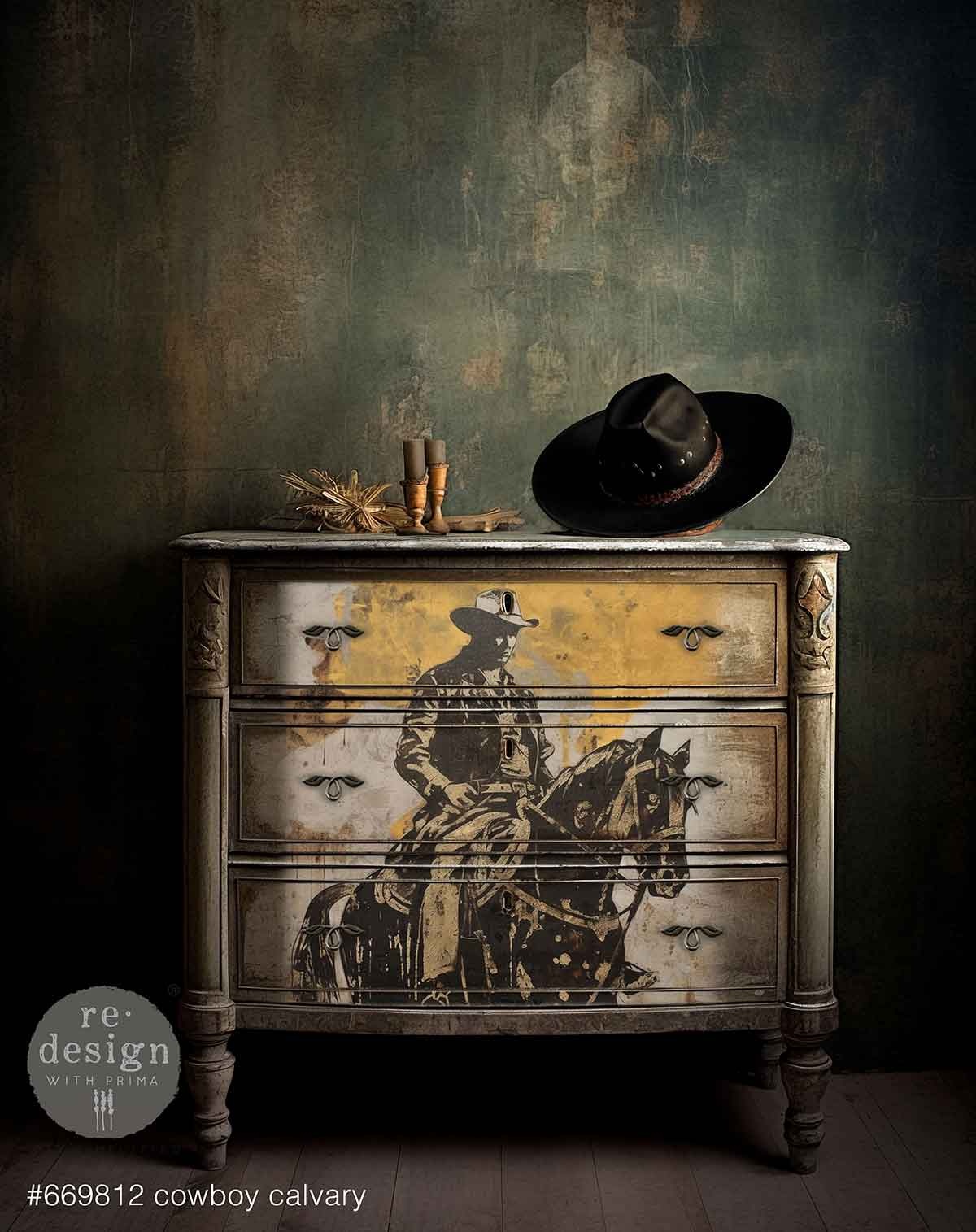 Redesign with Prima Redesign - Decoupage Fiber Paper A1 - Cowboy Cavalry