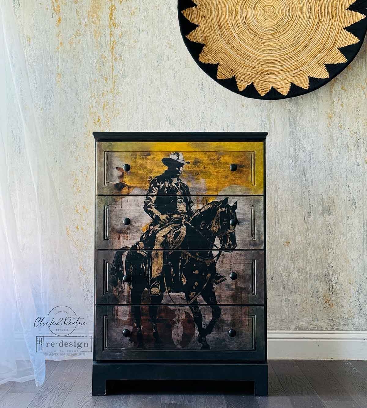 Redesign with Prima Redesign - Decoupage Fiber Paper A1 - Cowboy Cavalry