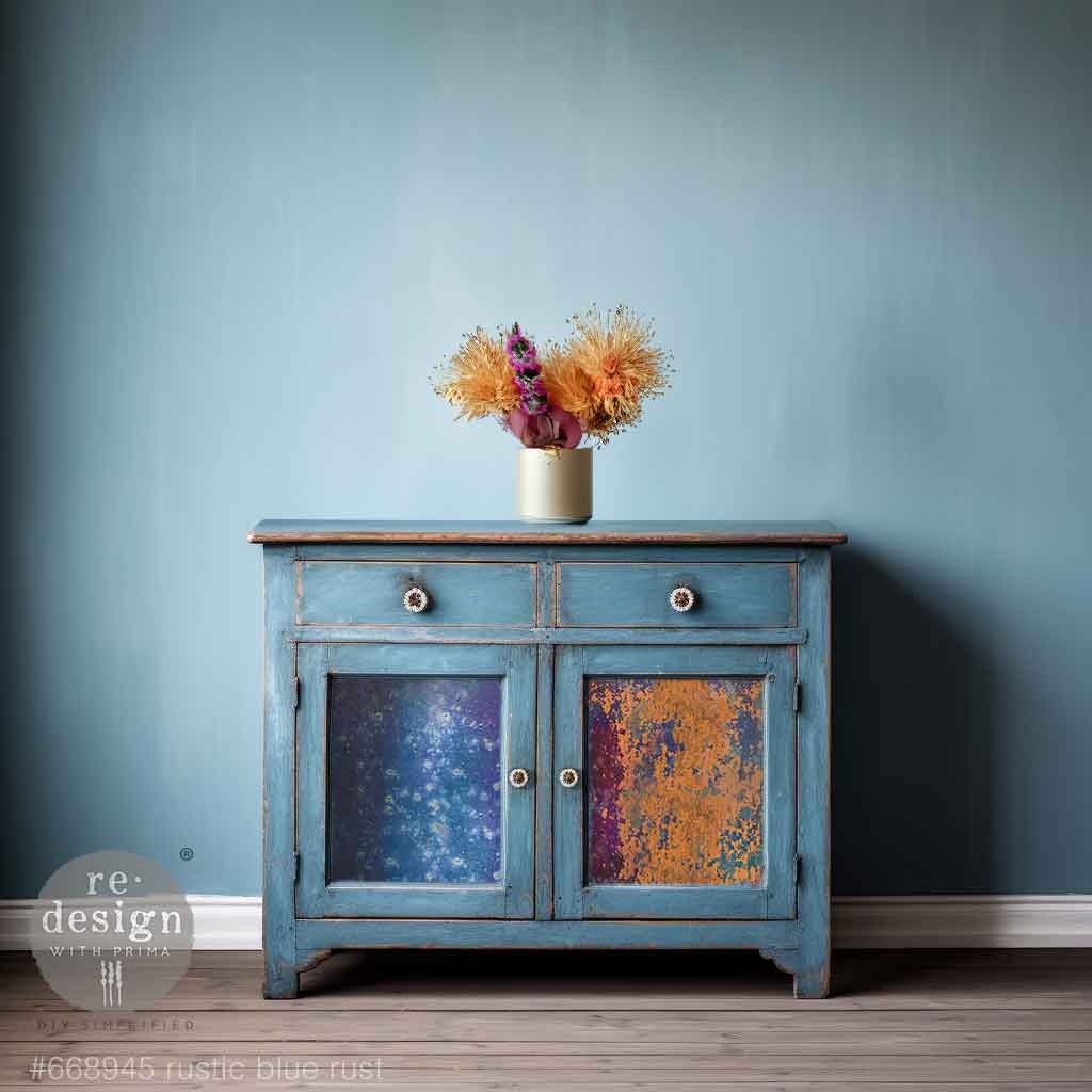 Redesign with Prima Redesign - Decoupage Fiber Paper A1 - Rustic Blue Rust