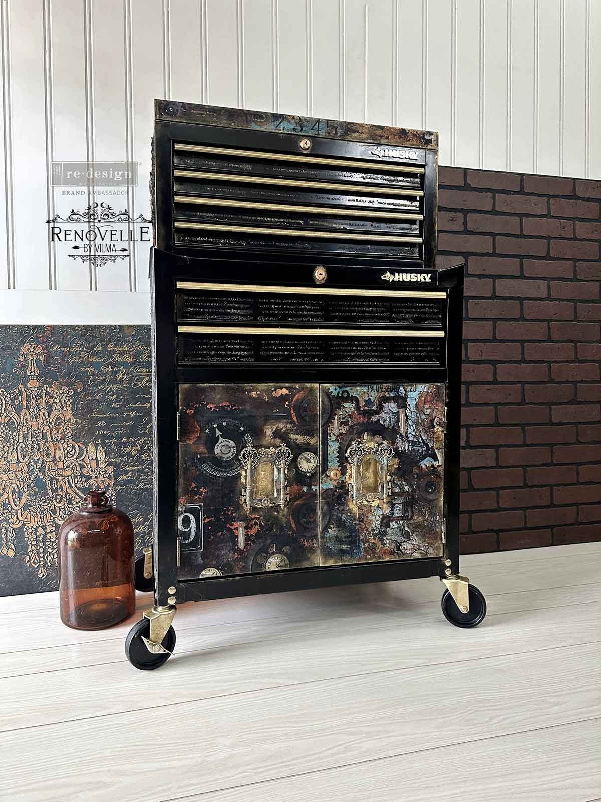 Redesign with Prima Redesign - Decoupage Fiber Paper A1 - Aged Machinery Elegance