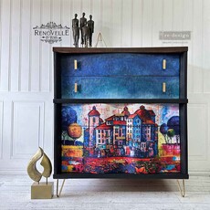 Redesign with Prima Redesign - Decoupage Fiber Paper A1 - Village In Color